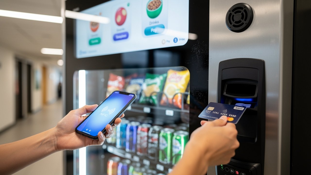 Cashless payment options on a modern vending machine